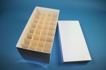 CellBox Maxi lang Kryobox (Karton standard) 4x8 Fächer, weiss, Höhe 128 mm