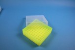 EPPi 50 Kryobox (PP) 9x9 Fächer, neon-gelb, Höhe 52 mm fix
