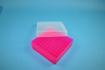 EPPi Kryobox 45 / 9x9 Fächer, neon-rot/pink, Höhe 45-53 mm variabel