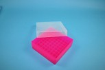 EPPi 50 Kryobox (PP) 9x9 Fächer, neon-rot/pink, Höhe 52 mm fix