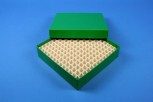 ALPHA 32 Kryobox (Karton spezial) 13x13 Fächer, grün, Höhe 32 mm