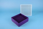 EPPi 50 Kryobox (PP) 9x9 Fächer, violett, Höhe 52 mm fix