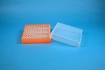EPPi 37 Kryobox (PP) 10x10 Löcher, neon-orange, Höhe 37 mm fix