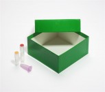 ALPHA 50 Kryobox (Karton standard) ohne Facheinteilung, grün, Höhe 50 mm