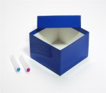 ALPHA 75 Kryobox (Karton standard) ohne Facheinteilung, blau, Höhe 75 mm