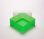 EPPi 50 Kryobox (PP) ohne Facheinteilung, neon-grün, Höhe 52 mm fix