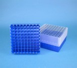EPPi 75 Kryobox (PP) 9x9 Fächer, neon-blau, Höhe 75 mm fix