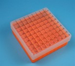 EPPi 50 Kryobox (PP) 9x9 Fächer, neon-orange, Höhe 52 mm fix