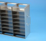 EPPi 37 Schrankgestell 5x8 Fächer für 40 Kryoboxen bis 133x133x37 mm Klappgriff, offene Bauform