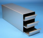 EPPi 45+50 Schrankeinschub 3x3 Fächer für 9 Kryoboxen bis 133x133x53 mm, Griffkante, geschlossene Bauform