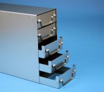 EPPi 45+50 Schrankeinschub 4x5 Fächer für 20 Kryoboxen bis 133x133x53 mm, Klappgriff, geschlossene Bauform