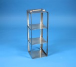 EPPi 122+128 Truhengestell für 3 Kryoboxen bis 133x133x128 mm Klappgriff, Edelstahl