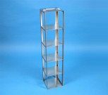 EPPi 122+128 Truhengestell für 5 Kryoboxen bis 133x133x128 mm Klappgriff, Edelstahl