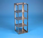 EPPi 95+96 Truhengestell für 4 Kryoboxen bis 133x133x97 mm Klappgriff, Edelstahl