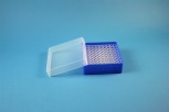 EPPi 45 Kryobox (PP) 10x10 Löcher, neon-blau, Höhe 45-53 mm variabel