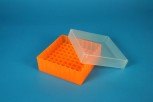 EPPi 50 Kryobox (PP) 9x9 Fächer, neon-orange, Höhe 52 mm fix