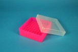 EPPi 50 Kryobox (PP) 9x9 Fächer, neon-rot/pink, Höhe 52 mm fix
